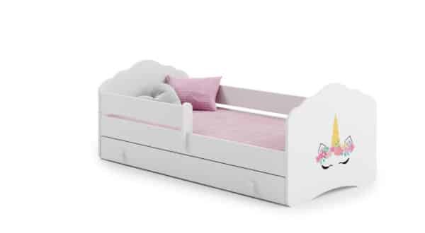 Vaikiška lova Fala su stalčiumi, čiužiniu ir barjerine apsauga 144 cm x 78 cm x 65 cm, vienaragis