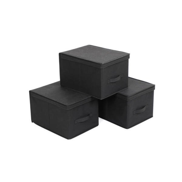 Dėžučių rinkinys, 3 dalių, juodos spalvos