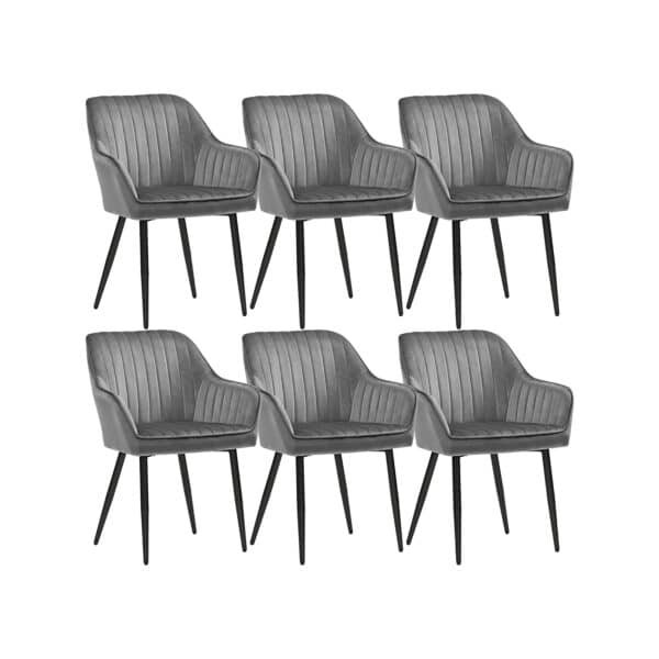 Valgomojo kėdžių rinkinys 6vnt, šviesiai pilkos spalvos