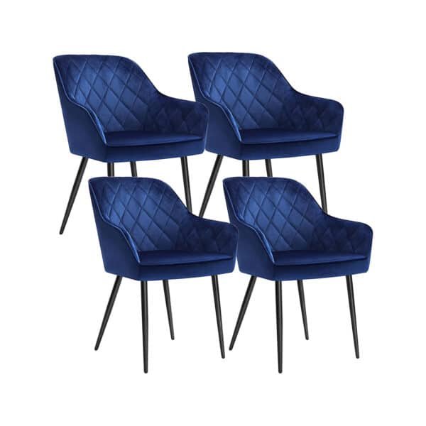 Valgomojo kėdžių rinkinys Velvet, mėlynas