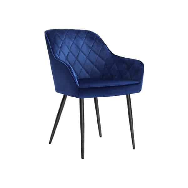 2 vnt. minkštų valgomojo kėdžių rinkinys, mėlynos spalvos