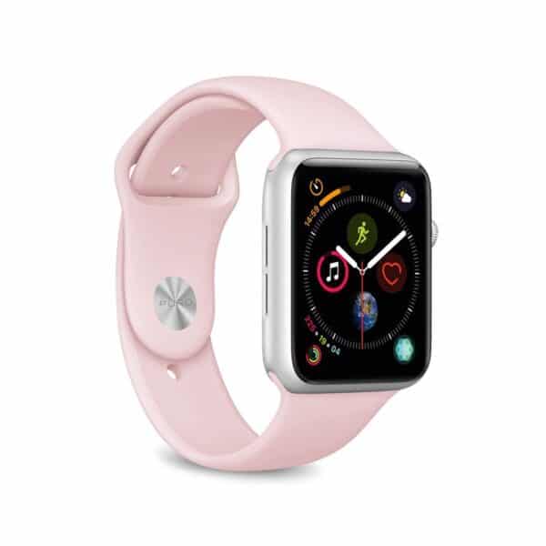 PURO ICON – elastinga sportinė apyrankė, skirta Apple Watch 38/40/41 mm (S / M & M / L) (rožinio smėlio)