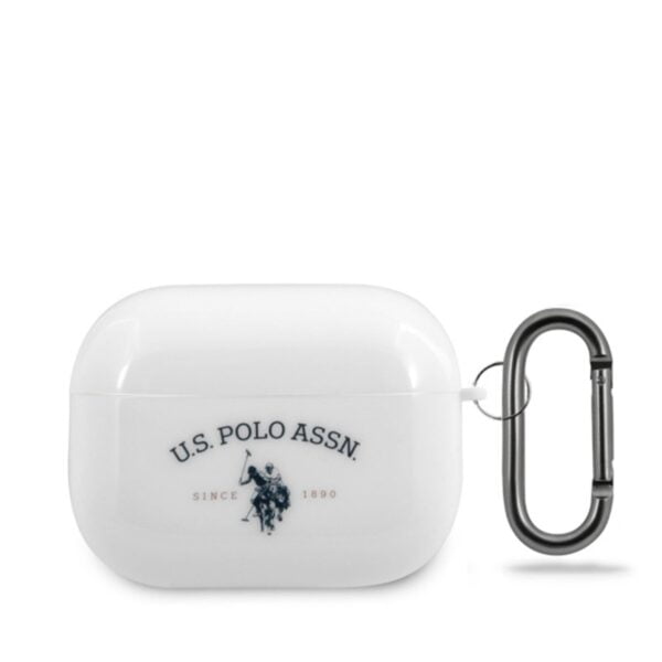 US Polo Double Horse logotipas – Apple Airpods Pro dėklas (baltas)