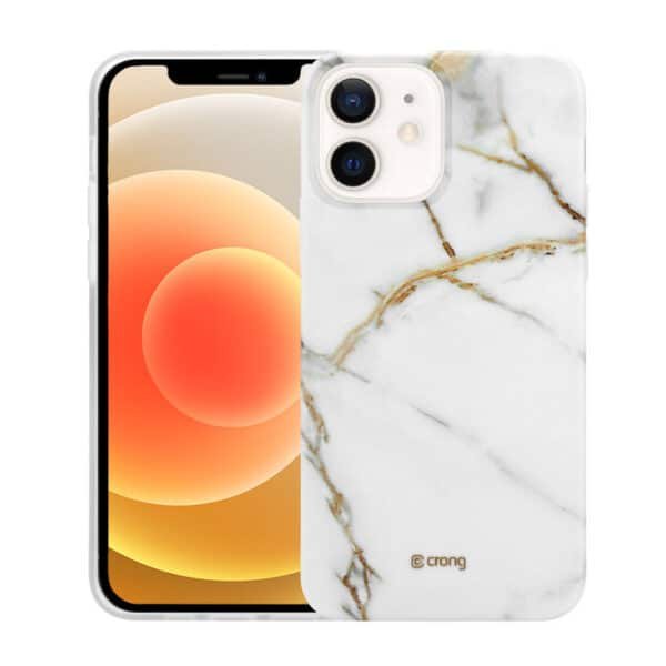 Crong marmurinis dėklas – dėklas, skirtas iPhone 12 Mini (baltas)