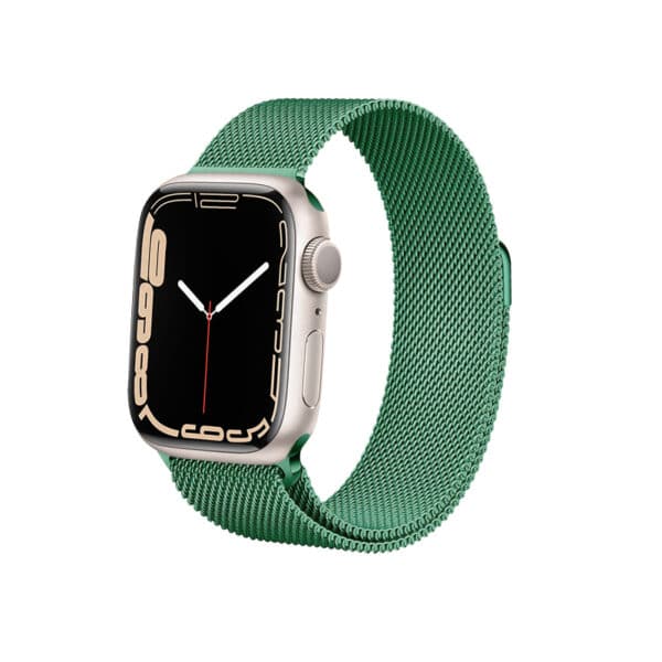 „Crong Milano Steel“, skirtas „Apple Watch“, 42/44/45 mm (smaragdo žalia)