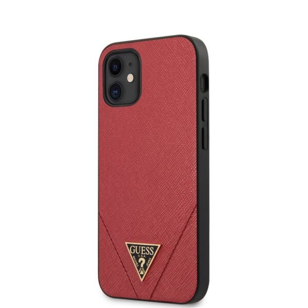 Guess Saffiano V – iPhone 12 Mini dėklas (raudonas)