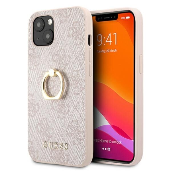 Guess 4G Ring Case – dėklas, skirtas iPhone 13 (rožinis)