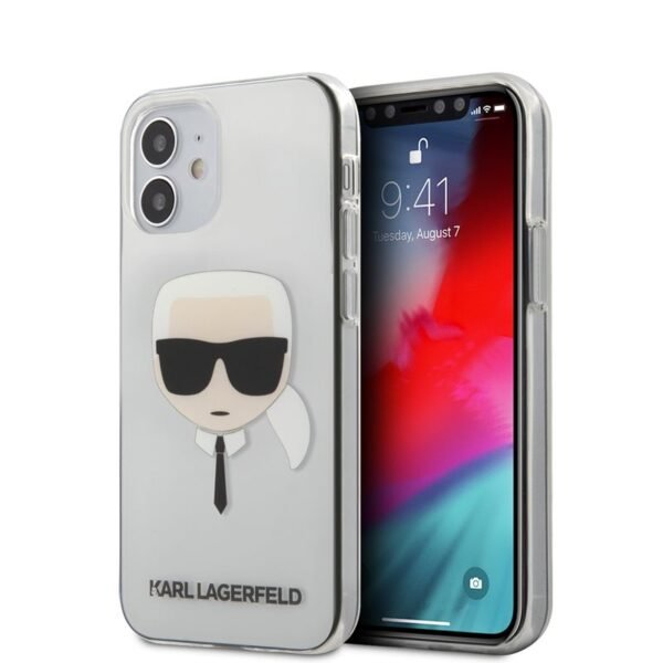 Karl Lagerfeld Head – dėklas, skirtas iPhone 12 Mini (skaidrus)