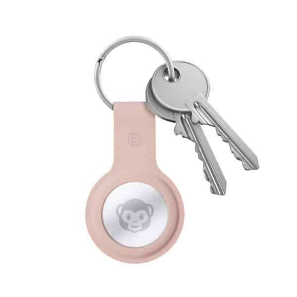 Crong silikoninis dėklas su raktų pakabu – Apple AirTag raktų pakabukas (rožinio smėlio)