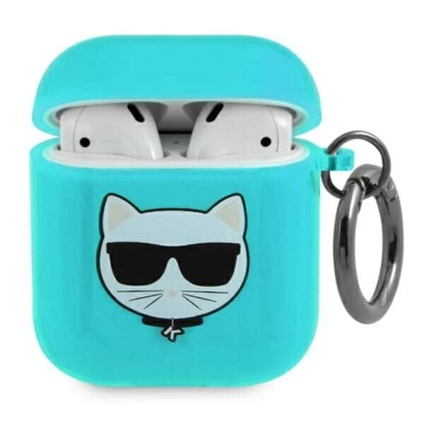 Karl Lagerfeld Choupette Head – Airpods dėklas (fluo blue)