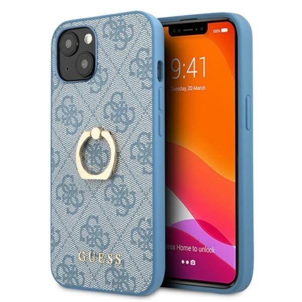 Guess 4G Ring Case – dėklas, skirtas iPhone 13 mini (mėlynas)