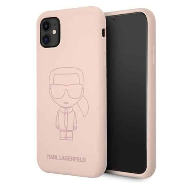 Karl Lagerfeld Silicone Ikonik Outline – dėklas, skirtas iPhone 11 (rožinis)