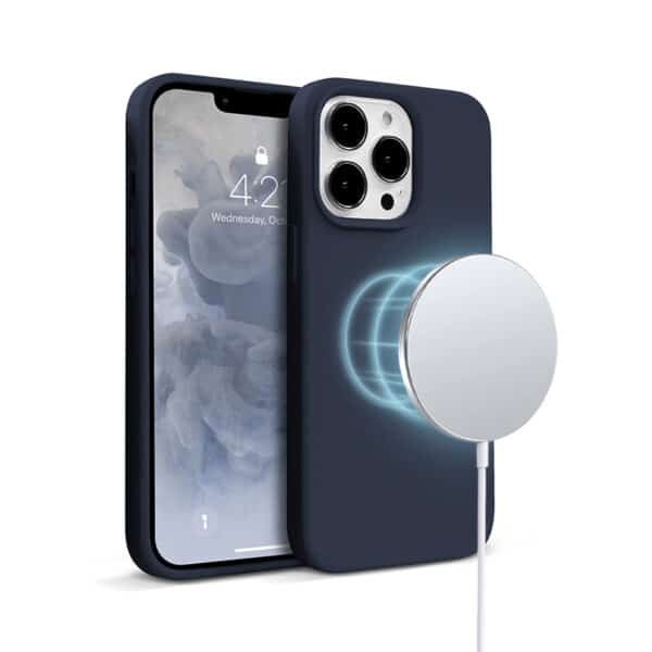 „Crong Color Cover“ magnetinis dėklas, skirtas „iPhone 13 Pro“ (tamsiai mėlynas)
