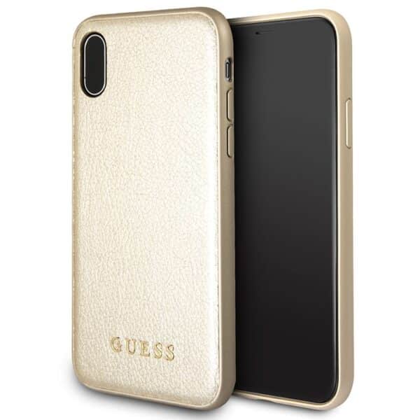 Guess Iridescent – dėklas, skirtas iPhone Xs / X (auksinis)