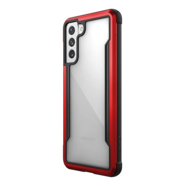 X-Doria Raptic Shield – aliuminio dėklas, skirtas Samsung Galaxy S21 + (antimikrobinė apsauga) (raudona)
