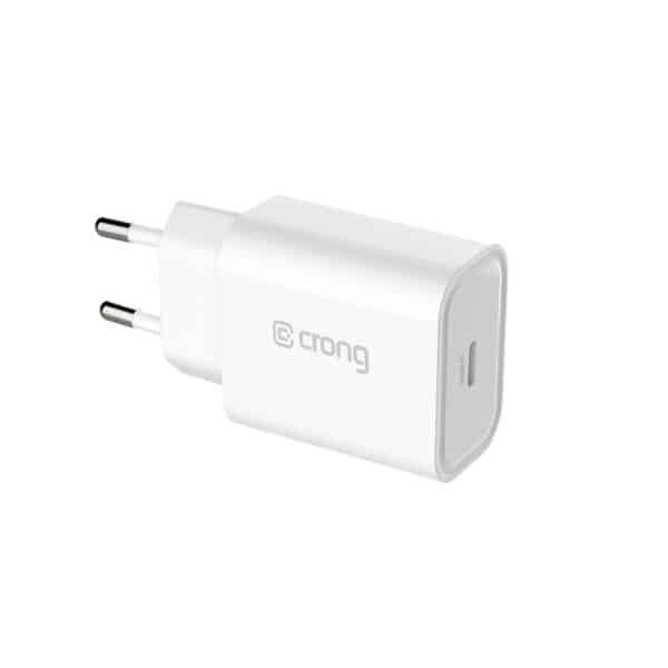 Crong USB-C kelioninis įkroviklis – sieninis įkroviklis USB-C maitinimo tiekimas 20 W (balta)