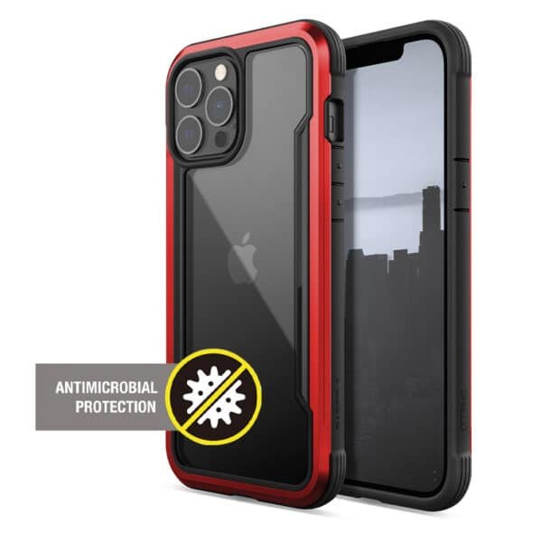X-Doria Raptic Shield Pro – dėklas, skirtas iPhone 13 Pro Max (antibakterinis) (raudonas)