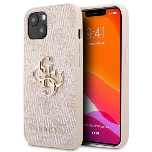 Guess 4G Big Metal Logo – dėklas, skirtas iPhone 13 mini (rožinis)