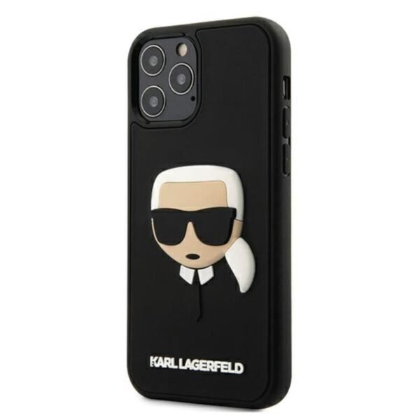 Karlo Lagerfeldo 3D guminė Karlo galva – „iPhone 12“ / „iPhone 12 Pro“ dėklas (juodas)