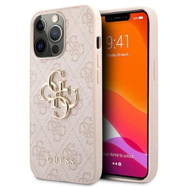 Guess 4G Big Metal Logo – dėklas, skirtas iPhone 13 Pro (rožinis)