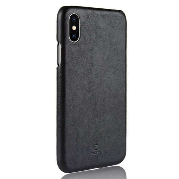 Crong Essential Cover – PU odinis dėklas, skirtas iPhone Xs / X (juodas)