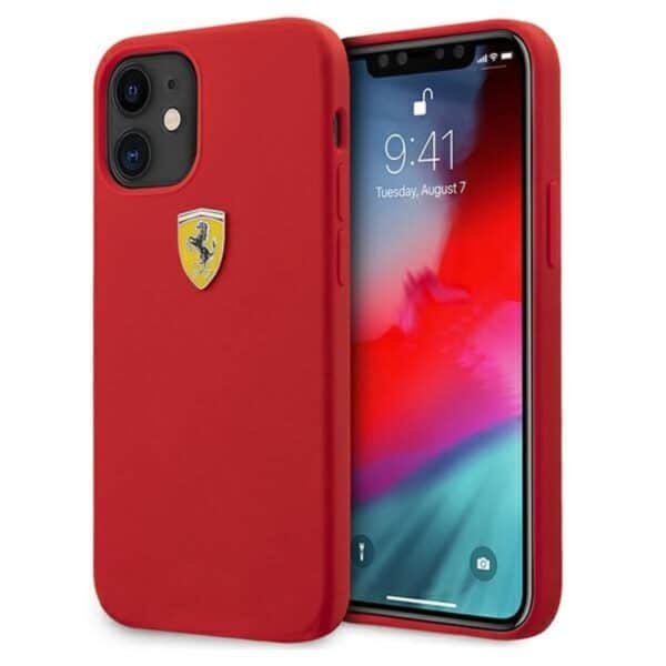 Ferrari On Track silikoninis dėklas, skirtas iPhone 12 mini (raudonas)