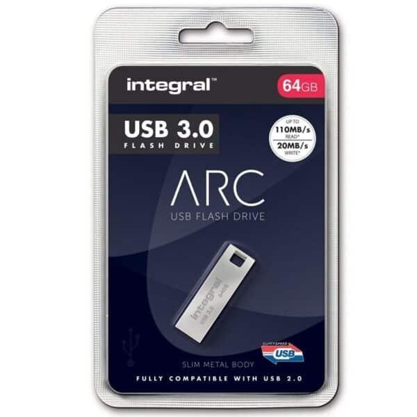 Integruota metalinė ARC USB 3.0 atmintinė (64 GB)