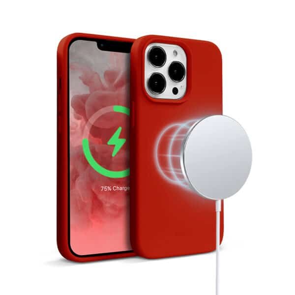 „Crong Color Cover“ magnetinis dėklas, skirtas „iPhone 13 Pro“ (raudonas)