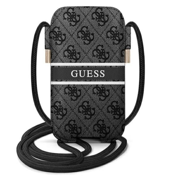 „Guess 4G Printed Stripe Pouch“ – išmaniojo telefono krepšys L (pilkas)