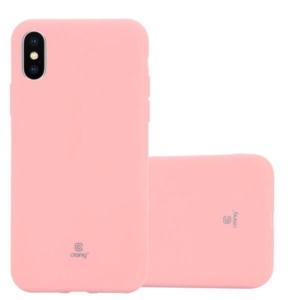 Crong Soft Skin Cover – apsauginis dėklas, skirtas iPhone Xs / X (rožinis)