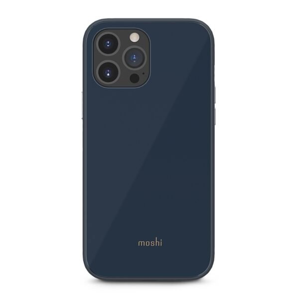 „Moshi iGlaze“ – aukščiausios kokybės hibridinis dėklas, skirtas „iPhone 13 Pro Max“ („SnapTo“ sistema) („Slate Blue“)