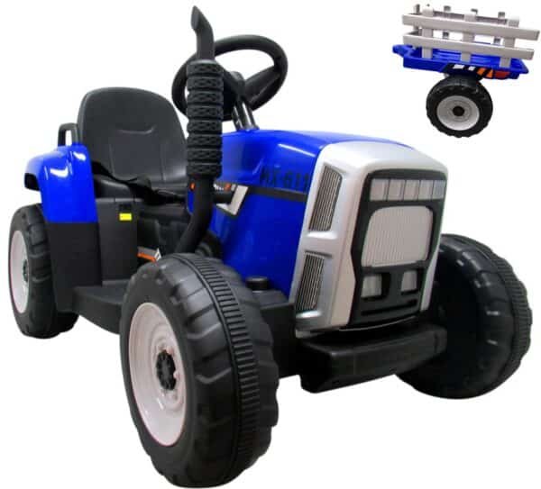 Vienvietis elektrinis traktorius C1 su muzika, mėlynas