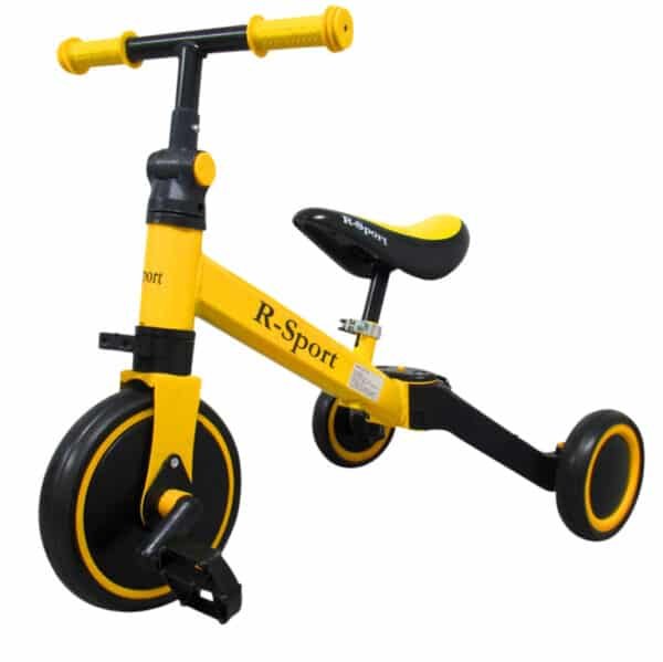 Balansinis dviratis P8 su daugiafunkciniais pedalais, geltonas