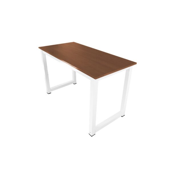 Rašomasis stalas su metalinėmis kojelėmis Loft, baltos/rudos spalvos