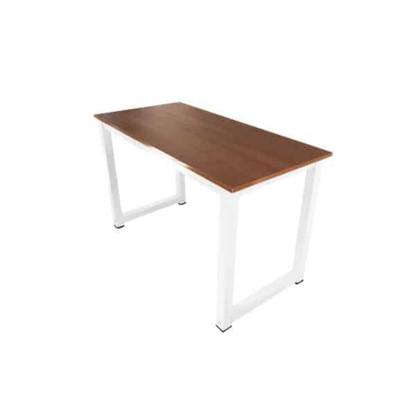 Rašomasis stalas su metalinėmis kojelėmis Loft, baltos/rudos spalvos