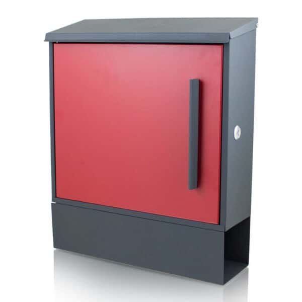 Moderni pašto dėžutė, tamsiai pilka/raudona